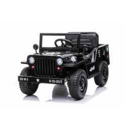 Electric ride-on USA ARMY-car SMALL, Black, Rear Drive ,Single-seated, MP3 Player with USB / AUX input, Rear and Front storage space, LED lights, 12V7AH Battery, Plastic wheels, Plastic seats, 2.4 GHz Remote control