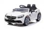 Electric Ride-on car Mercedes-Benz SLC 12V, white, Leatherette seat, 2.4 GHz remote control, USB / AUX Input, Rear suspension, LED Lights, Soft EVA wheels, 2 X 30W MOTOR, ORIGINAL license