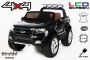 Electric Ride-On Toy Car Ford Ranger Wildtrak 4X4 LCD Luxury, LCD screen, 2.4Ghz, 2x12V, 4 X MOTOR, remote control, two-seats in leather, Soft EVA wheels, FM Radio, Bluetooth, Black
