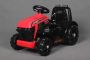 Electric Tractor FARMER, red, rear-wheel drive, 6V battery, Plastic wheels, wide seat, 20W Motor, Single seater, Steering wheel control, LED Lights